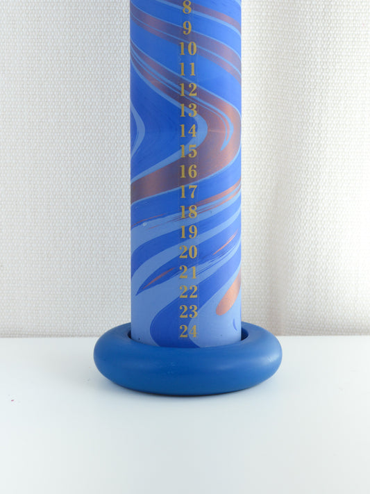 Chunky Advent Candle Holder Blue