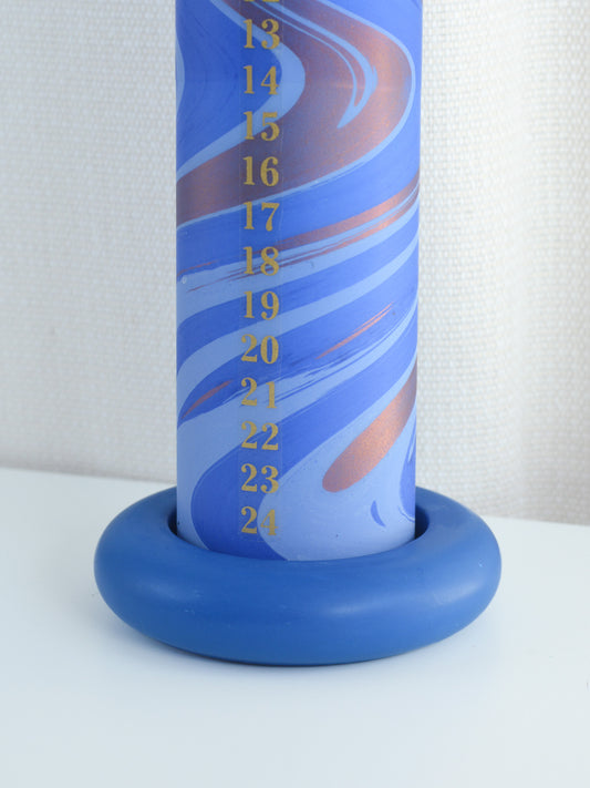 Chunky Advent Candle Holder Blue