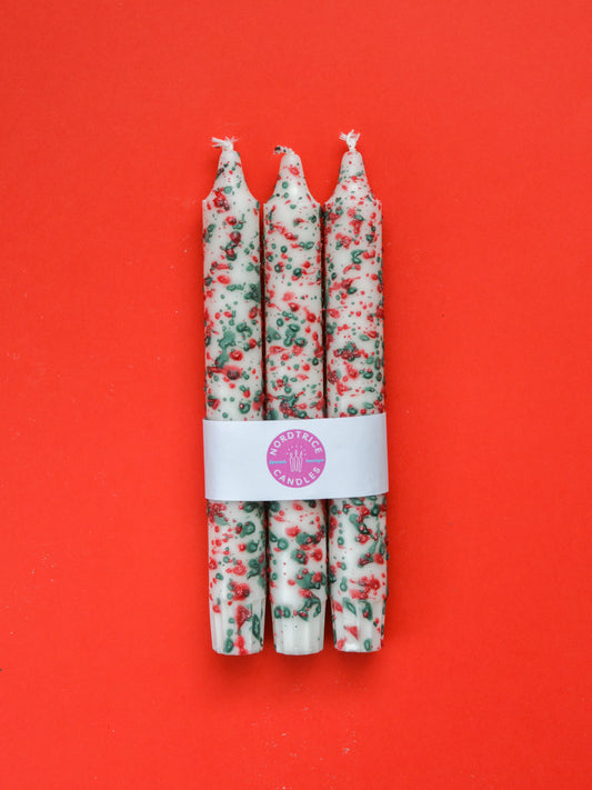 3-pack Taper Candles Christmas Confetti