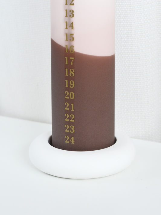 Chunky Advent Candle Holder White