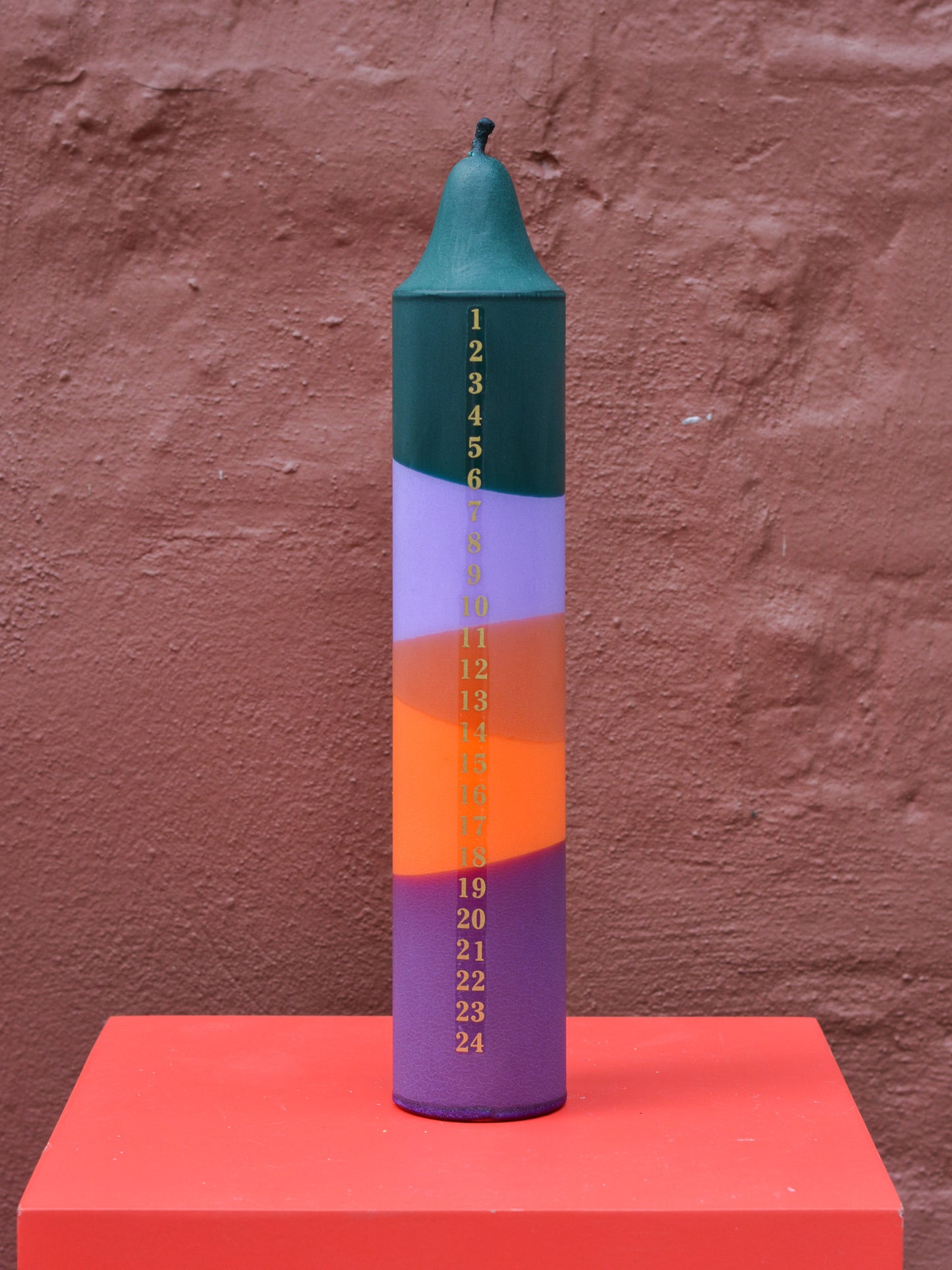 Advent Candle, Green / Purple / Orange / Dark Purple