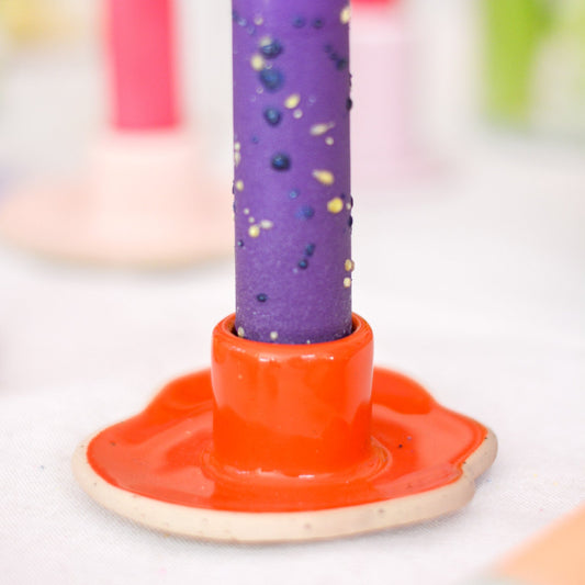 Ceramic Candle Holder Red