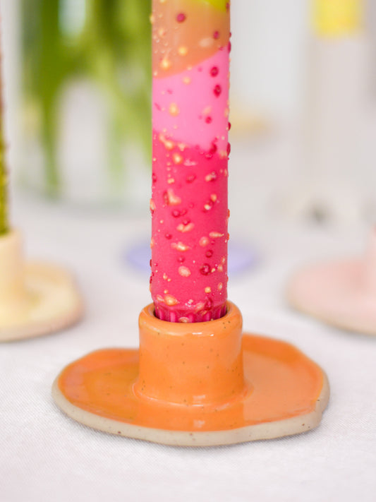Ceramic Candle Holder Orange