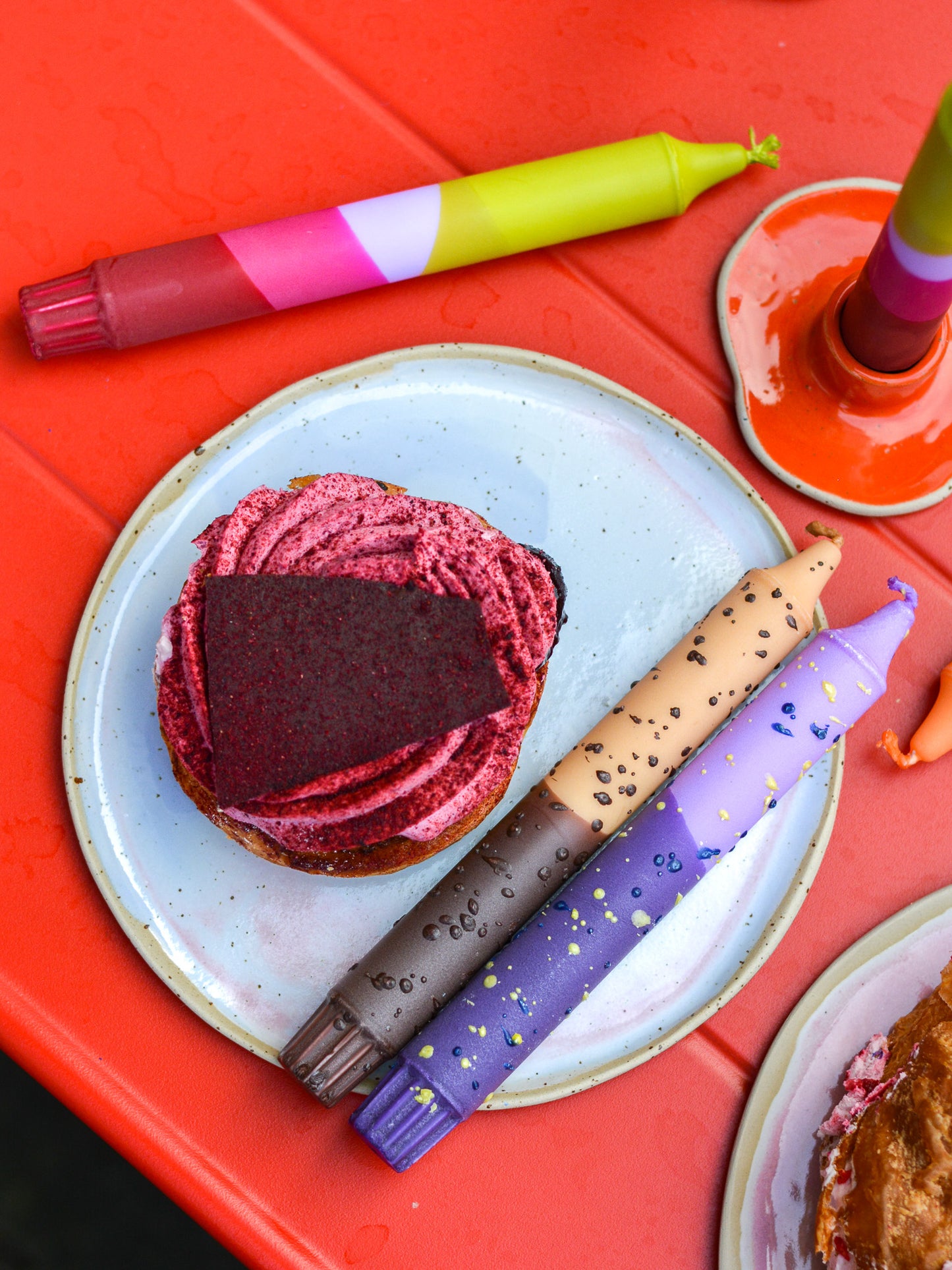 Olive Green / Purple & Fuchsia