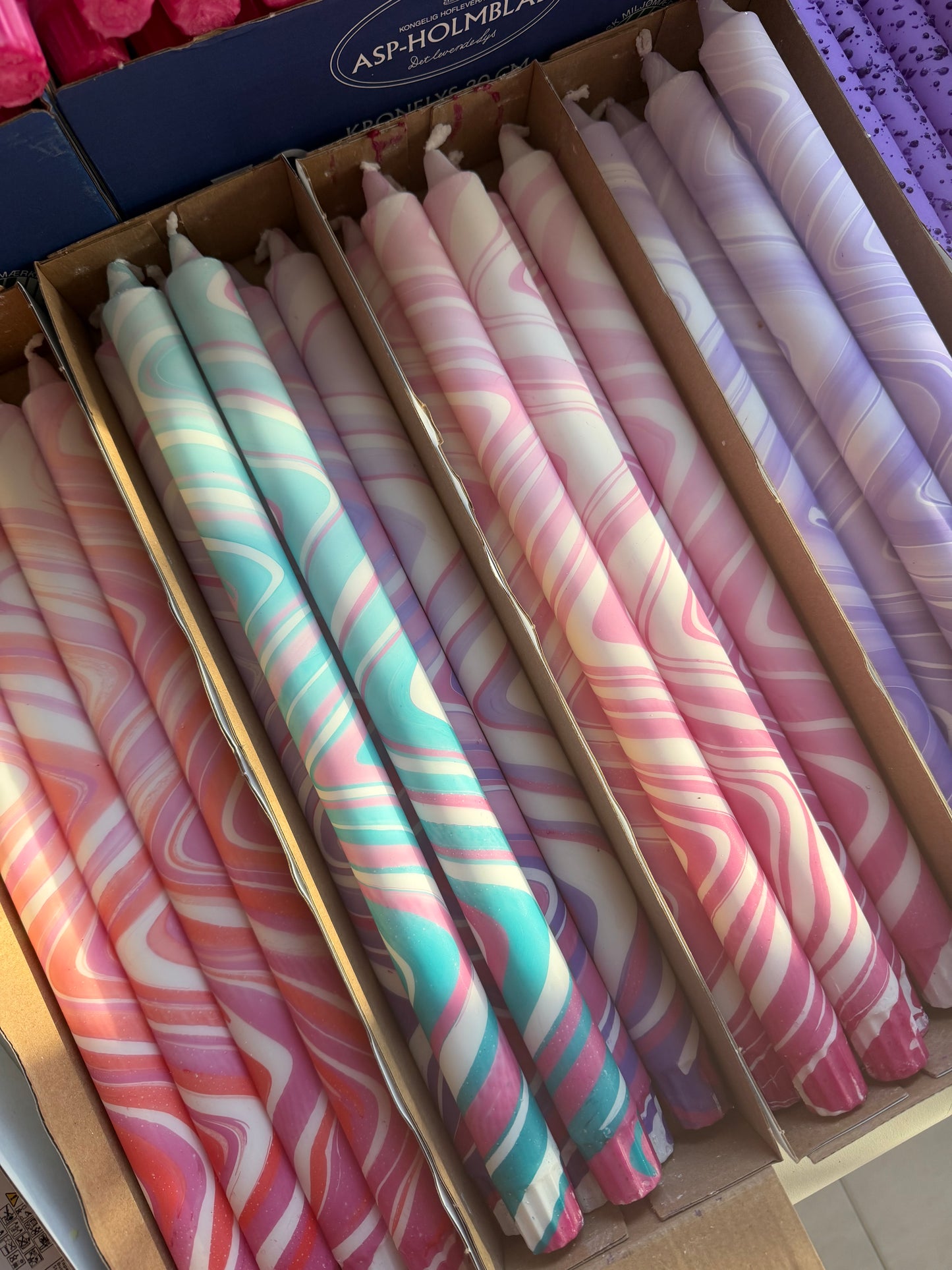 Taper Candles long marble