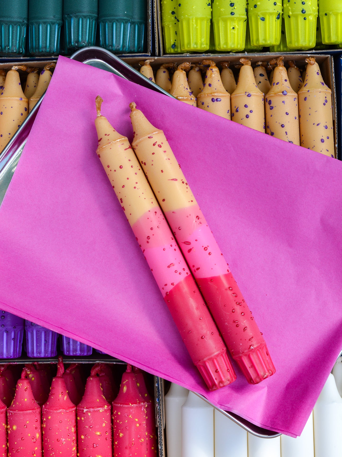 Taper candles - Strawberry Latte Confetti
