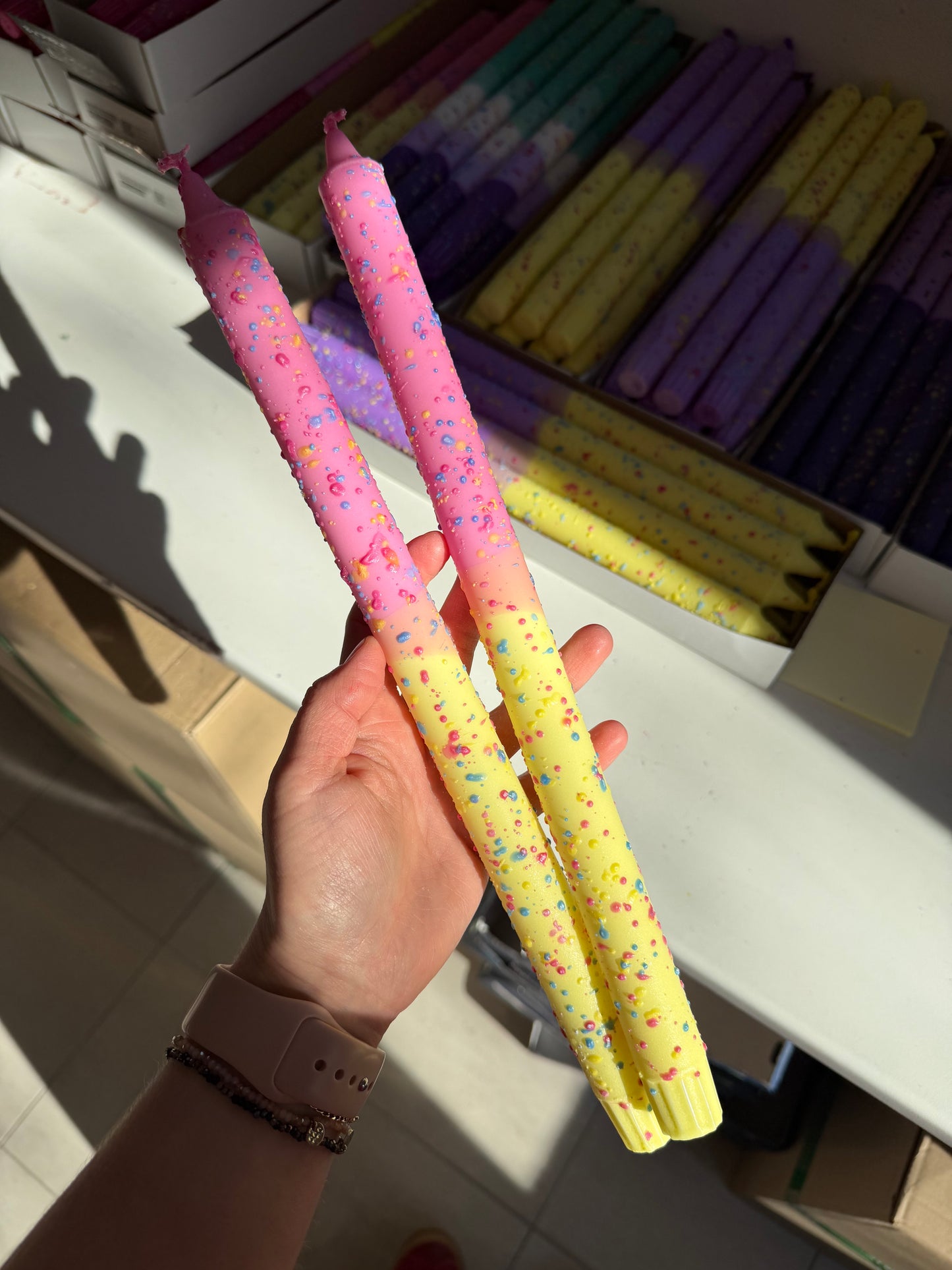 Taper Candles long confetti