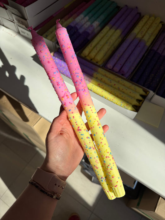 Taper Candles long confetti