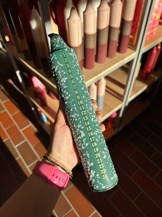 Advent Candle, Kalenderlys Confetti Green
