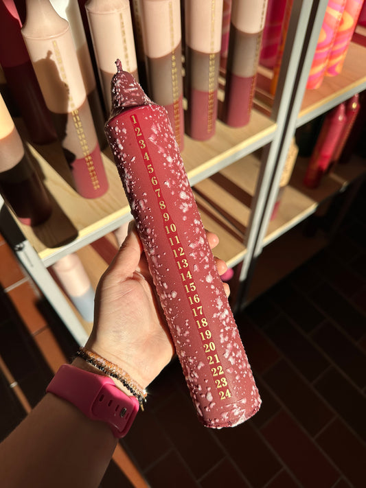Advent Candle, Kalenderlys Confetti Red