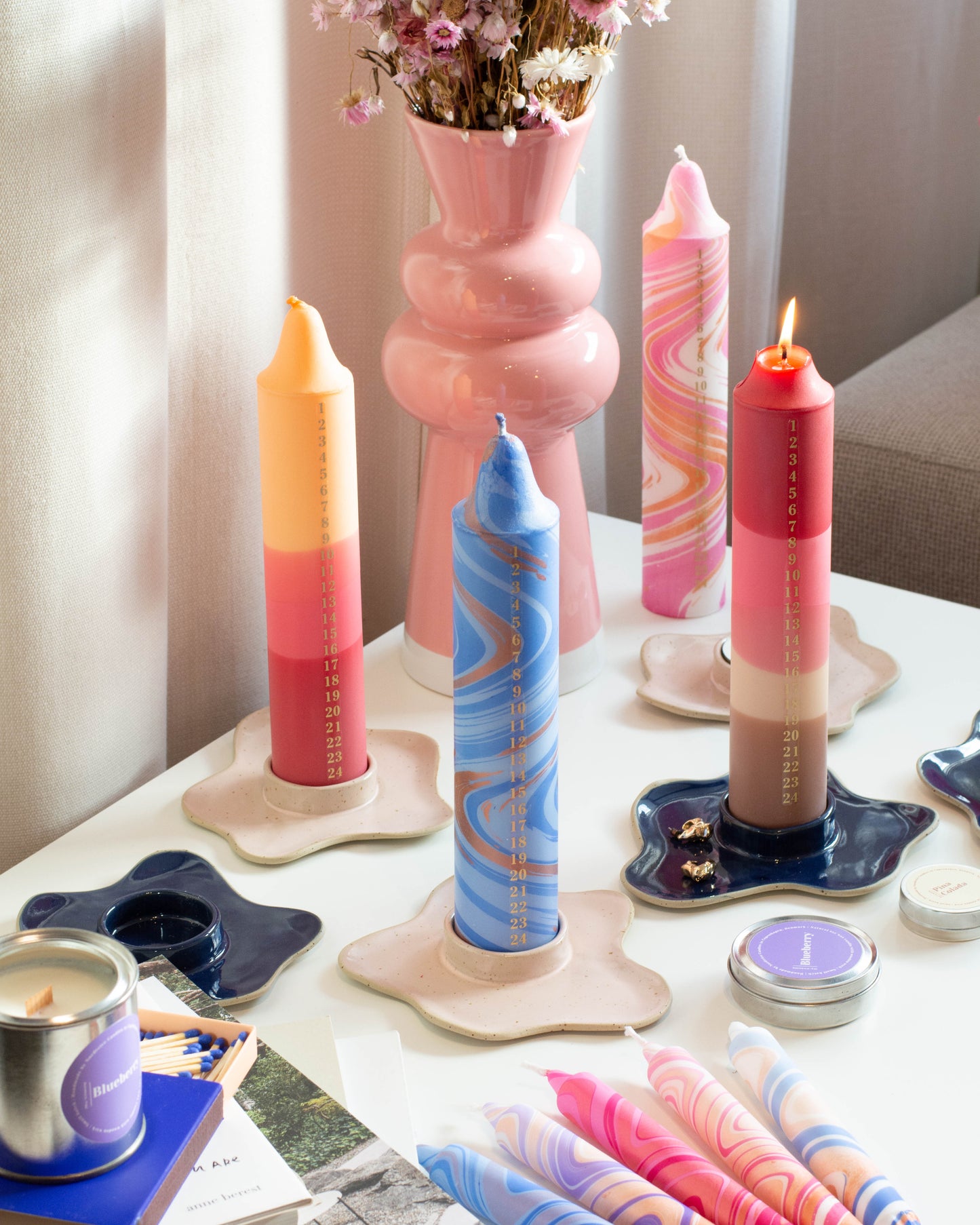 Advent Candle - Candle holder pink