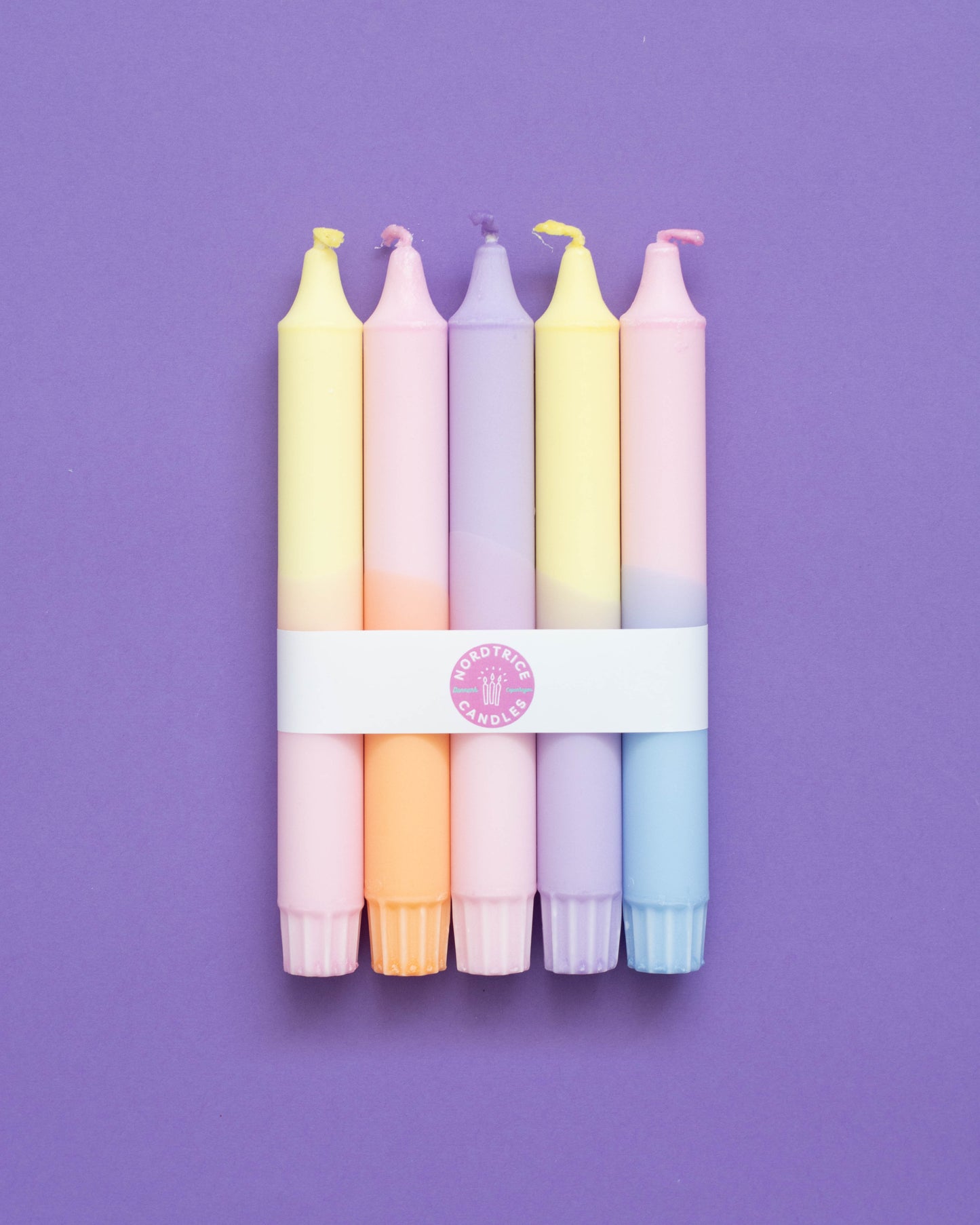 Taper candles- 5 pack/ pastel party mix
