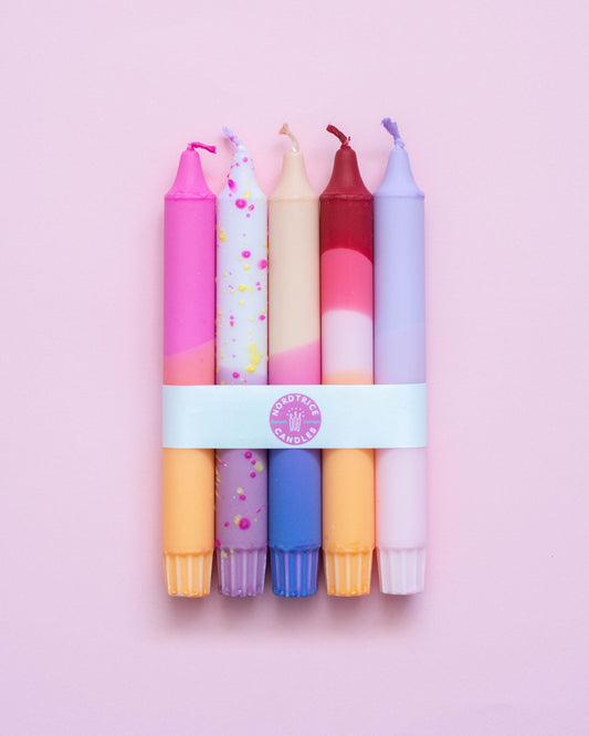 5-pack Taper Candles Pastel Party Sunset Mix