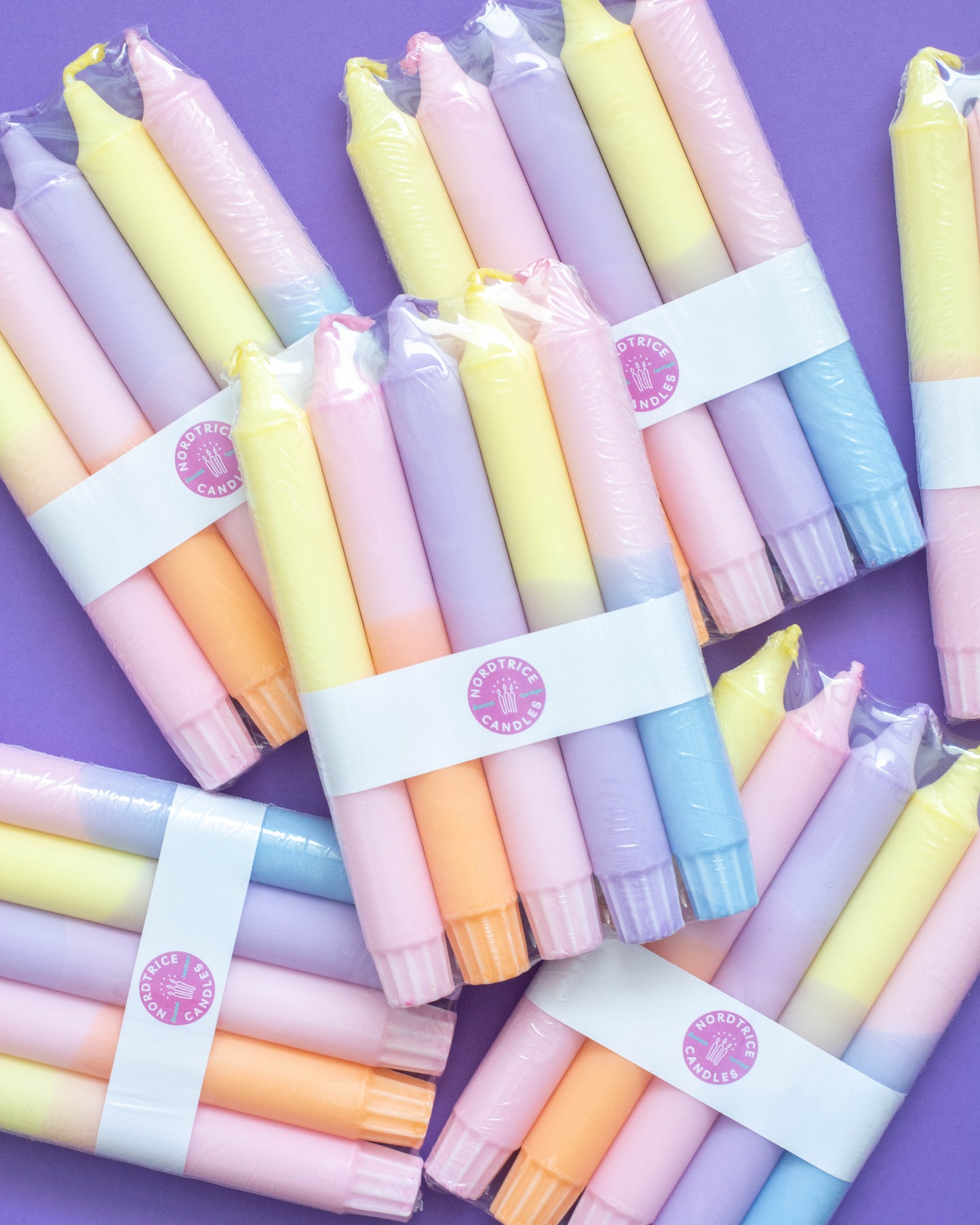 5-pack Taper Candles Pastel Party Mix