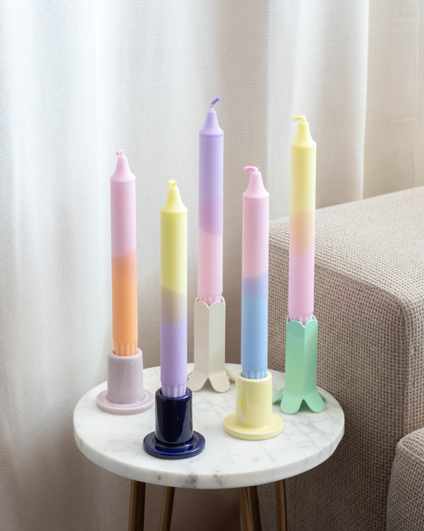 5-pack Taper Candles Pastel Party Mix