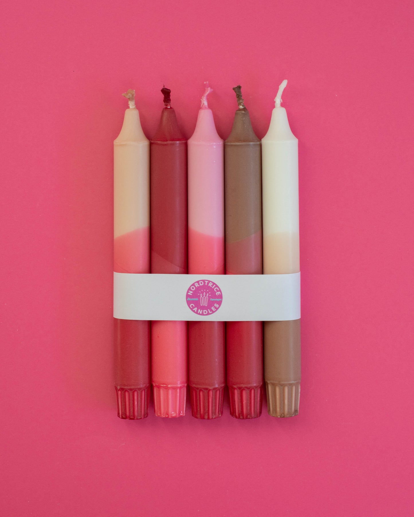 Taper candles- 5 pack/ nude Valentines mix