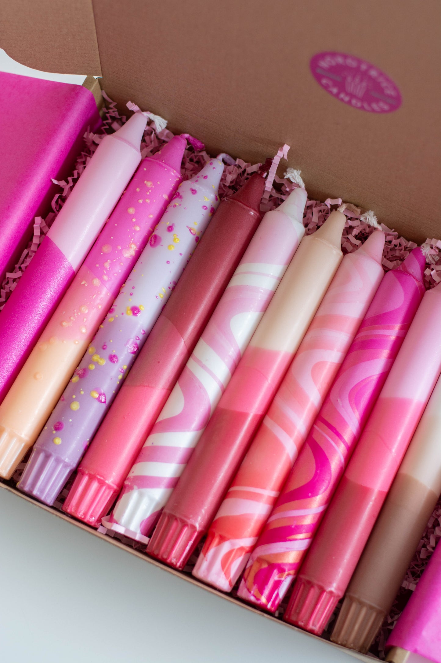 Taper Candles - Valentines Pink Box