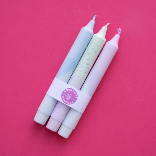 3-pack Taper Candles Olive