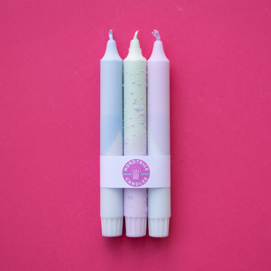 3-pack Taper Candles Olive