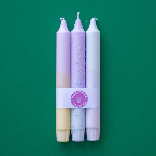 3-pack Taper Candles Pastel Lavender